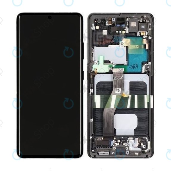 Samsung Galaxy S21 Ultra G998B - LCD zaslon + zaslon osjetljiv na dodir + okvir (Phantom Black) - GH82-26035A, GH82-26036A Originalni servisni paket