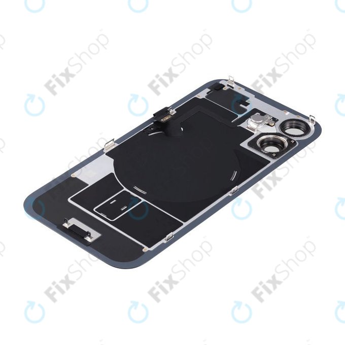 Apple iPhone 16 Plus - Stražnje staklo kućišta + staklo kamere + metalni okvir + Magsafe magnet (Black)