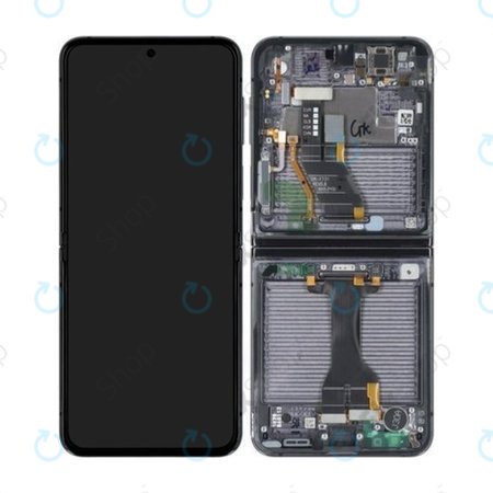 Samsung Galaxy Z Flip 5 F731B - LCD zaslon + zaslon osjetljiv na dodir + okvir (Graphite) OLED
