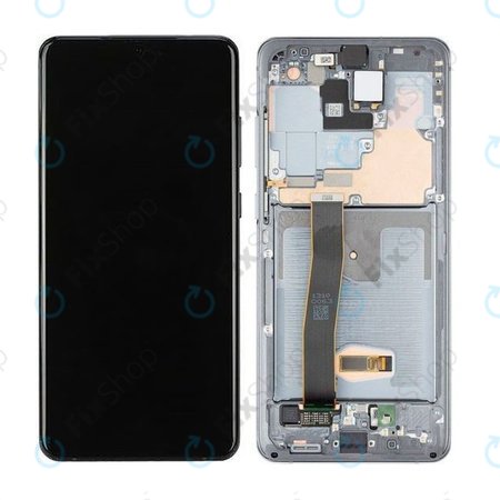 Samsung Galaxy S20 Ultra G988F - LCD zaslon + zaslon osjetljiv na dodir + okvir + prednja kamera (Cosmic Grey) - GH82-22271B, GH82-22327B Originalni servisni paket