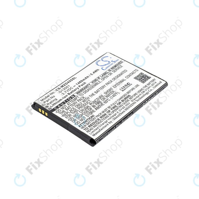 Baterija za Navon Mizu D455, 1460mAh, Li-Ion, 3.7V, G13001, HQ