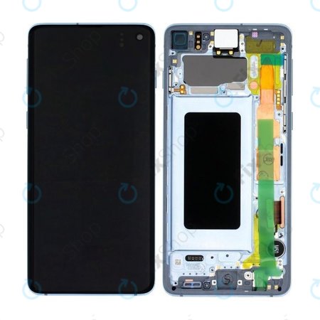 Samsung Galaxy S10 G973F - LCD zaslon + zaslon osjetljiv na dodir + okvir (Prism Blue) - GH82-18850C, GH82-18835C Originalni servisni paket