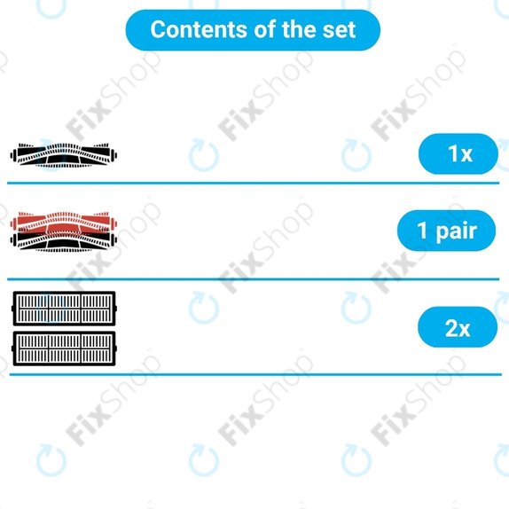 Set rezervnih dijelova za Bissell Crosswave 17132, 2225N, 2582N, 3551N (1x rotirajuća četka za tepihe, 1 par rotirajućih četki za različite površine, 2x Filter)
