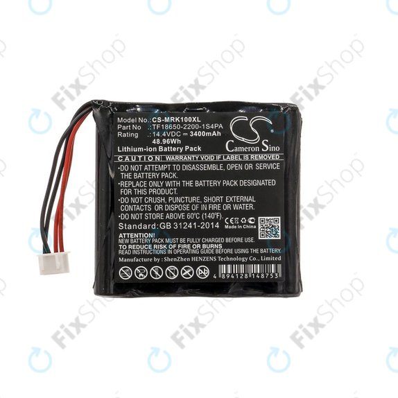 Baterija za Marshall Kilburn, 3400mAh, Li-Ion, 14.4V, TF18650-2200-1S4PA, HQ