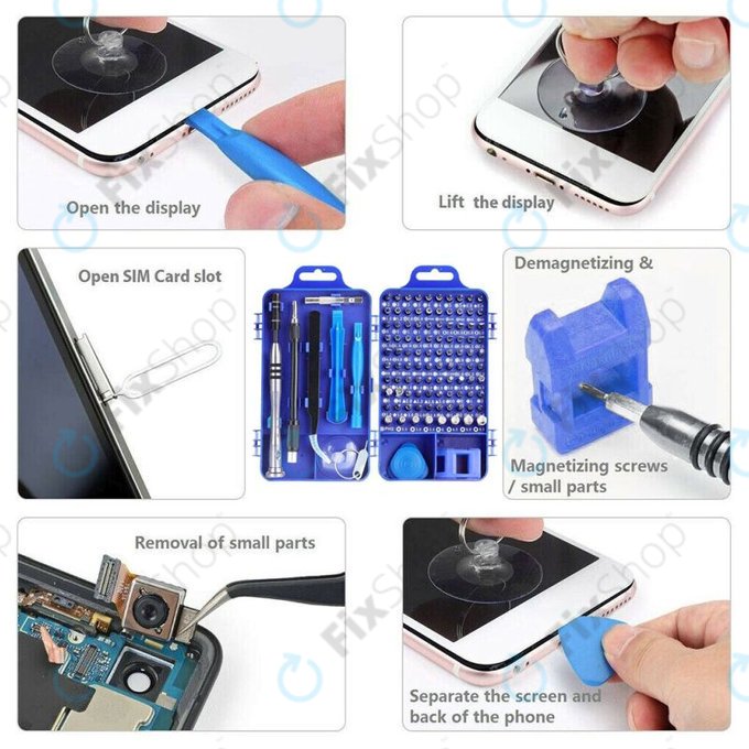Kingsdun - Precizni set odvijača i bitova za popravak mobitela, računala i elektroničkih uređaja 115u1