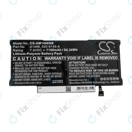 Apple MacBook Air 13" A1466 (sredina 2013. - Sredina 2017.) - Baterija A1496 7150 mAh HQ