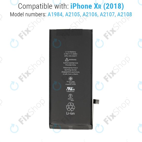 Baterija za iPhone XR, 2942mAh