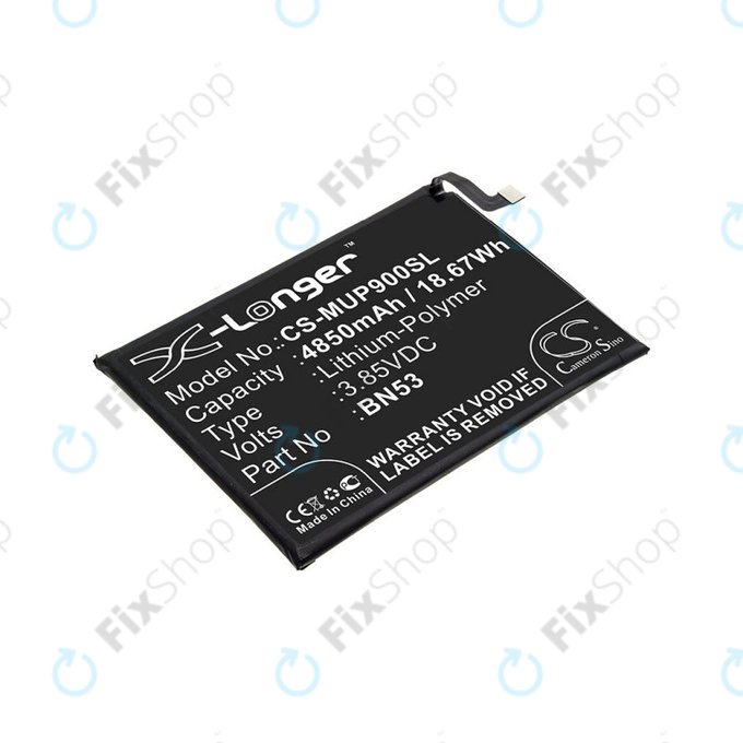 Baterija za Xiaomi Redmi Note 9 Pro, 4850mAh, Li-Pol, 3.85 V, BN53, HQ