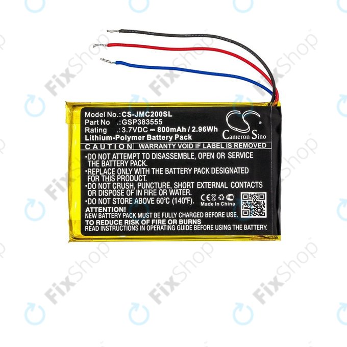 Baterija za JBL Clip 2, 800mAh, Li-Pol, 3.7V, GSP383555, HQ