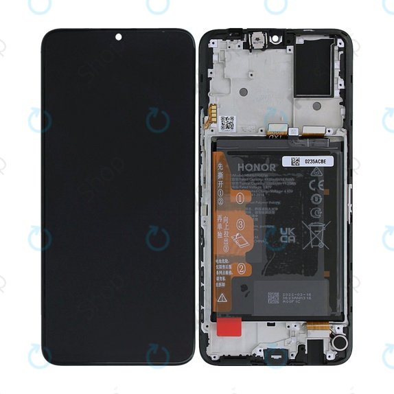 Honor X7 CMA-LX2 - LCD zaslon + zaslon osjetljiv na dodir + okvir + Baterija (Black) - 0235ACBE Genuine Service Pack