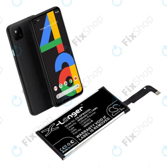 Baterija za Google Pixel 4a 4G, 3050mAh, Li-Pol, 3.85 V, G025J-B, HQ