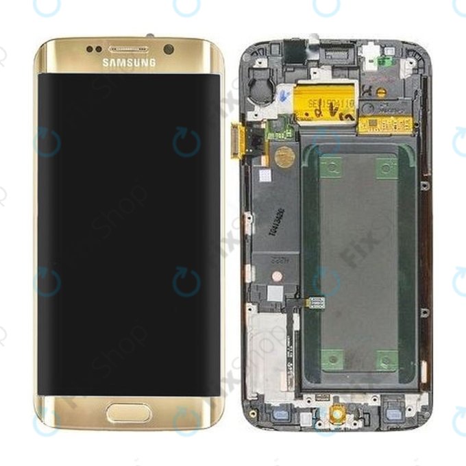 Samsung Galaxy S6 Edge G925F - LCD zaslon + zaslon osjetljiv na dodir + okvir (Gold Platinum) - GH97-17162C, GH97-17317C, GH97-17334C Originalni servisni paket