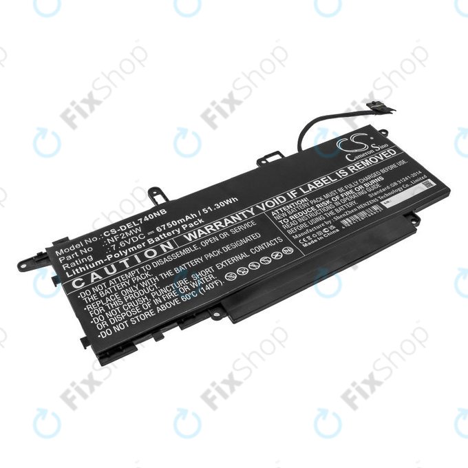 Baterija za Dell Latitude 7310 2-in-1, 7400 2-in-1, 6750mAh, Li-Pol, 7.6V, NF2MW, HQ