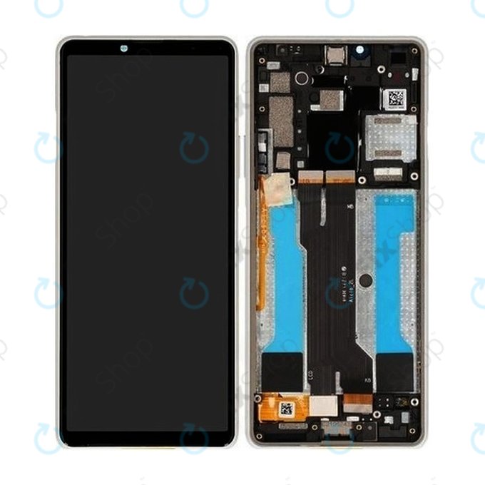 Sony Xperia 10 III - LCD zaslon + zaslon osjetljiv na dodir + okvir (bijeli) - A5034093A Originalni servisni paket