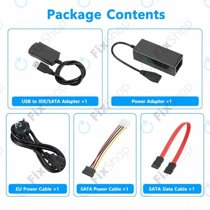 USB 2.0 na IDE / SATA adapter za 2,5" i 3,5" HDD/SSD, s EU napajanjem