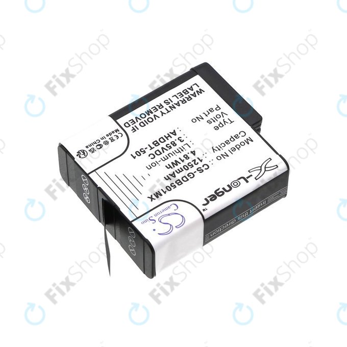 Baterija za Gopro Hero 8, Hero 6, 1250mAh, Li-Ion, 3.85V, AHDBT-501, HQ