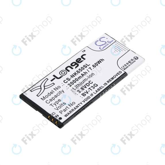Baterija za Nokia Lumia 650, 2000mAh, Li-Ion, 3.8V, BV-T3G, HQ