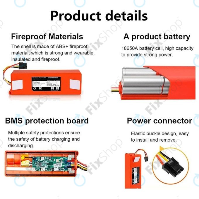 Xiaomi Roborock-series, Mi Robot Vacuum Mop 1S, Xiaowa-series - Baterija BRR-2P4S-5200S Li-Ion 5200mAh