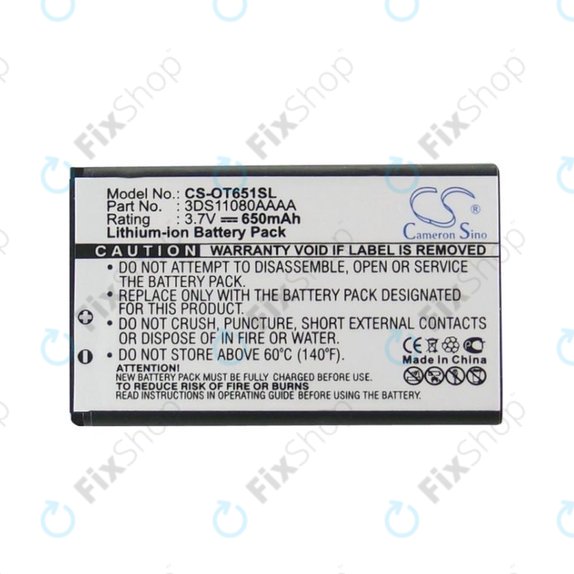 Baterija za Alcatel Lollipops, 650mAh, Li-Ion, 3.7V, 3DS11080AAAA, HQ