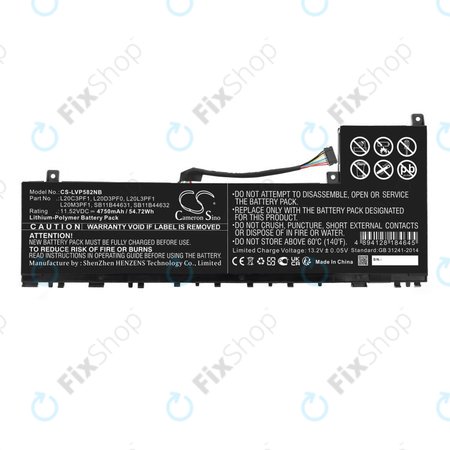Baterija za Lenovo IdeaPad 5 Pro 14ITL6, 4750mAh, Li-Pol, 11.52V, L20C3PF1, HQ