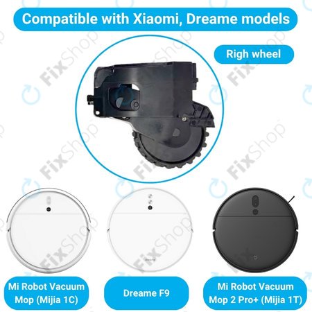 Xiaomi Dreame F9, Mi Robot Vacuum Mop (Mijia 1C), 2 Pro+ (Mijia 1T) - Kotač s motorom (desno) (Crna)