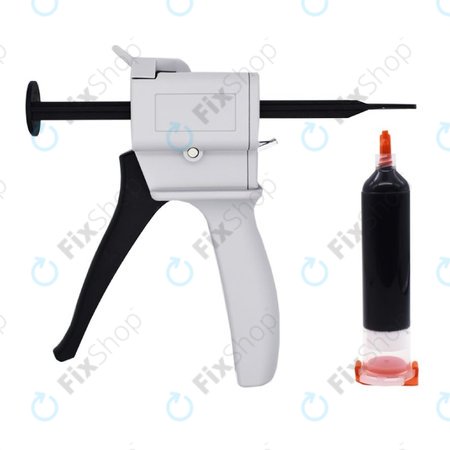 E-Fixit Black-8 - Crno ljepilo za popravak slušalica + pištolj za doziranje