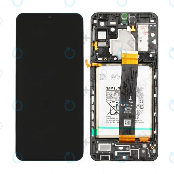 Samsung Galaxy A32 5G A326B - LCD zaslon + zaslon osjetljiv na dodir + okvir + baterija (Fantastična crna) - GH82-25453A, GH82-25454A Originalni servisni paket