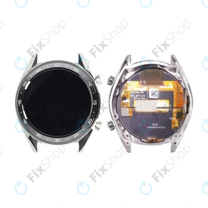 Huawei Watch GT Sport Fortuna B19S - LCD zaslon + zaslon osjetljiv na dodir + okvir (srebrni) - 02352GXS