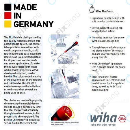 Wiha PicoFinish® 260P - Precizni odvijač - Prorez 1,0 mm