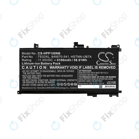 Baterija za HP Omen 15, Pavilion 15, WASD 15, 5100mAh, Li-Ion, 11.55V, TE03XL, HQ