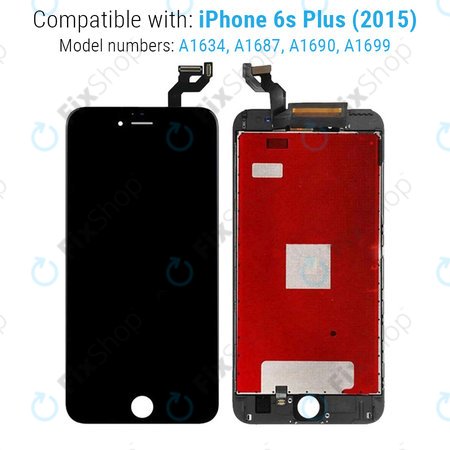 Apple iPhone 6S Plus - LCD zaslon + zaslon osjetljiv na dodir + okvir (crni) Refurbished