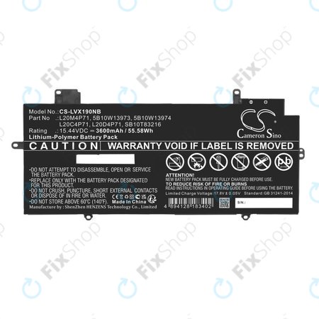 Baterija za Lenovo Thinkpad X1 Carbon G9, G10, X1 Yoga Gen 6, 7, 3600mAh, Li-Pol, 15.44V, 5B10W13973, HQ