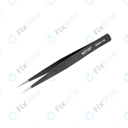 Vetus ESD-16 - Antistatička metalna pinceta s ravnim vrhom (128 mm)