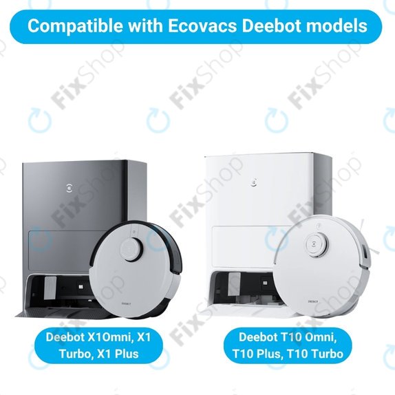 Set rezervnih dijelova za Ecovacs X1 Omni, T10 (1x Glavna četka, 2x Filter, 2x Bočna četka, 4x Krpa za brisanje, 2x Vrećica za prašinu)