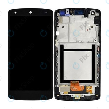 LG Nexus 5 D821 - LCD zaslon + zaslon osjetljiv na dodir + okvir (crni) - ACQ86661402 Originalni servisni paket
