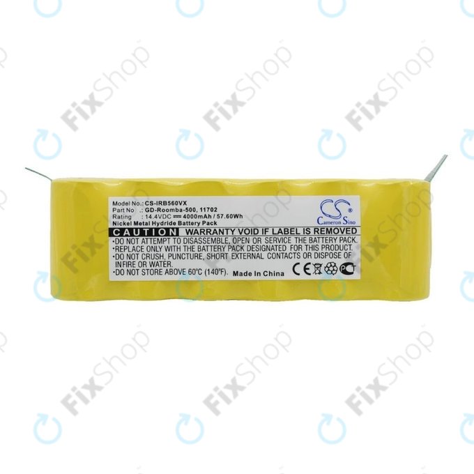 iRobot Roomba 500, 600, 700, 800, 900-series, R3, Scooba 450, Vileda 137173 - Baterija 11702, GD-Roomba-500, VAC-500NMH-33 4000mAh HQ