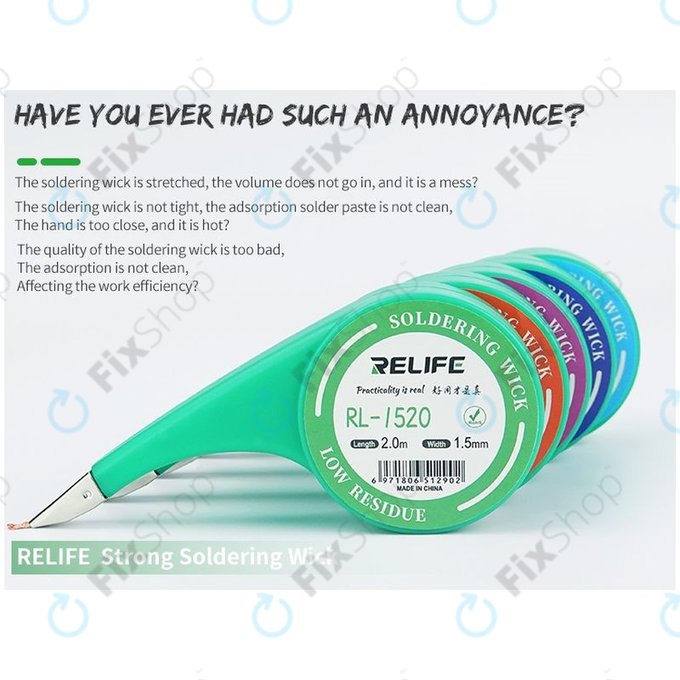 Relife RL-1520 - Snažan fitilj za lemljenje (1,5 mm)