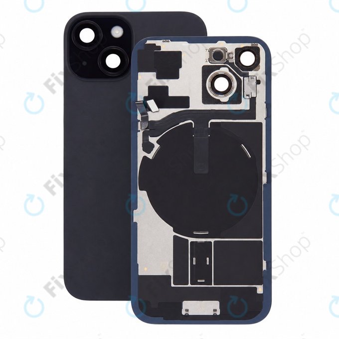 Staklo stražnjeg kućišta za iPhone 15, Black, Pulled A