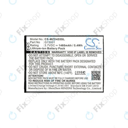 Baterija za Navon Mizu D455, 1460mAh, Li-Ion, 3.7V, G13001, HQ