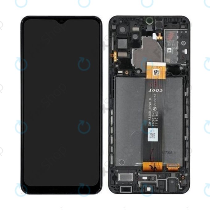Samsung Galaxy A32 5G A326B - LCD zaslon + zaslon osjetljiv na dodir + okvir (Fantastična crna) - GH82-25121A, GH82-25122A Originalni servisni paket