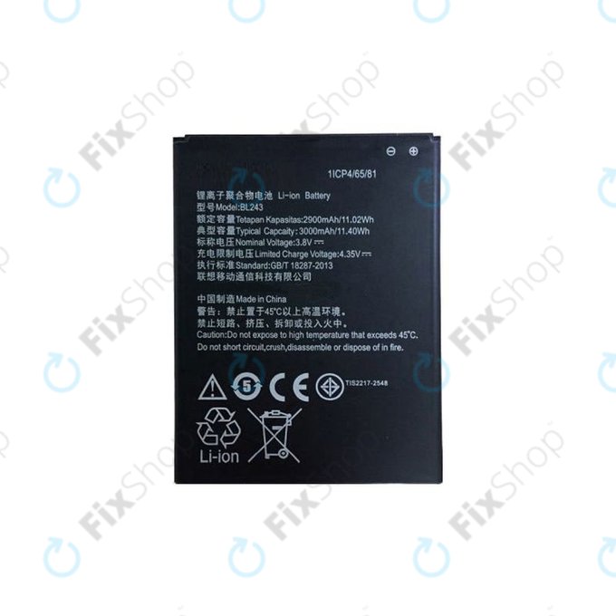 Lenovo A7000 - Baterija BL243, 2900mAh - SB18C00204