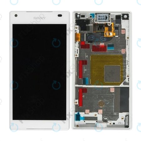 Sony Xperia Z5 Compact E5803 - LCD zaslon + zaslon osjetljiv na dodir + okvir (bijeli) - 1297-3732 Originalni servisni paket