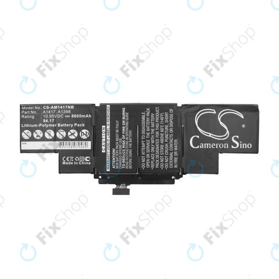 Apple MacBook Pro 15" Retina A1398 (sredina 2012. - Početak 2013.) - Baterija A1417 8600 mAh HQ