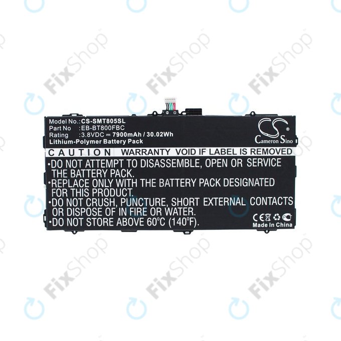 Baterija za Samsung Galaxy Tab S 10.5, 7900mAh, Li-Pol, 3.8V, EB-BT800FBC, HQ