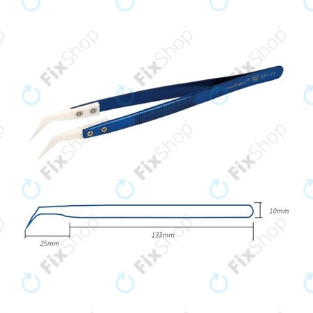 Mechanic CF-17 - Precizna keramička pinceta otporna na toplinu sa zakrivljenim vrhom