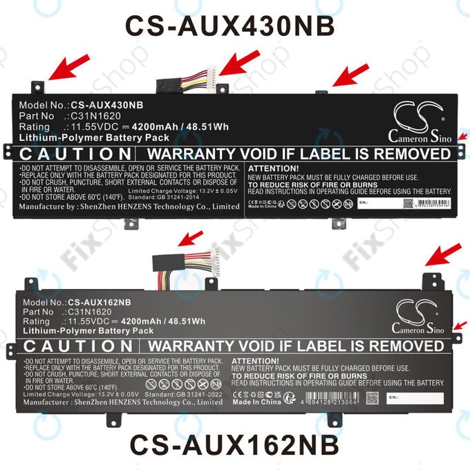 Baterija za Asus BX430, Expertbook B5440fa, P5240ua-1a, 4200mAh, Li-Pol, 11.55V, C31N1620, HQ