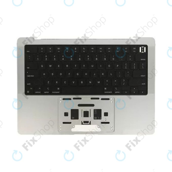 Gornji okvir tipkovnice za MacBook Pro 14", A2442 (2021), A2779 (2023), s US tipkovnicom i baterijom, Silver, 661-32211, Genuine Apple