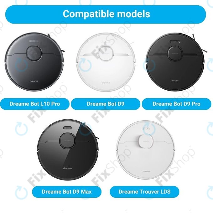 Set rezervnih dijelova za Xiaomi Dreame Bot L10 Pro, D9, D9 Pro, D9 Max, Trouver LDS (1x Glavna četka, 2x Filteri, 2x Bočne četke, 2x Krpice za mop)
