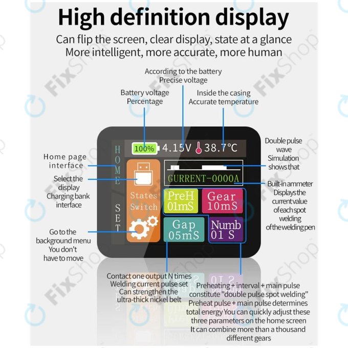 Docreate SW - Prijenosni aparat za točkasto zavarivanje s digitalnim zaslonom (5000mAh)