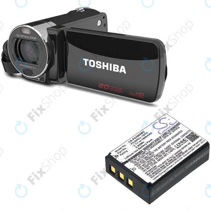 Baterija za Toshiba Camileo X200, X400, 1600mAh, Li-Ion, 3.7V, PA3985, HQ
